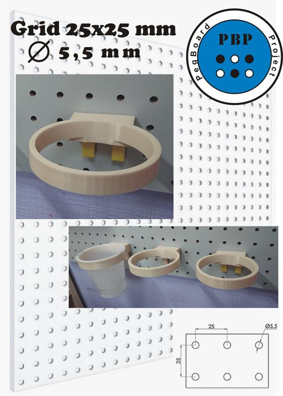 Pegboard - holder for a standard yogurt cup