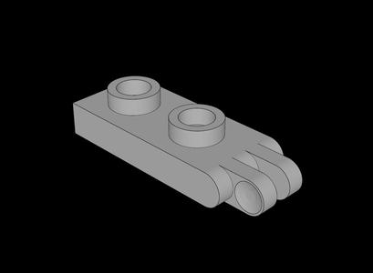 Lego Compatible (4276b.dat) Hinge Plate  1 x  2 with 2 Fingers and Hollow Studs