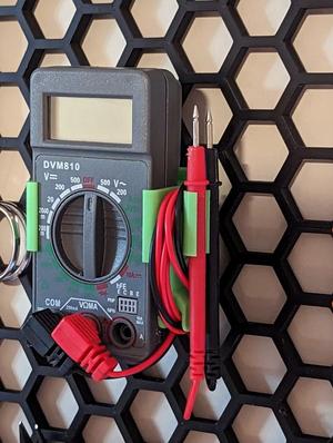 Tiny Multimeter Probe Holder (for Honeycomb Storage Wall)