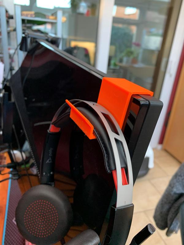 Simple Monitor Headset Hook