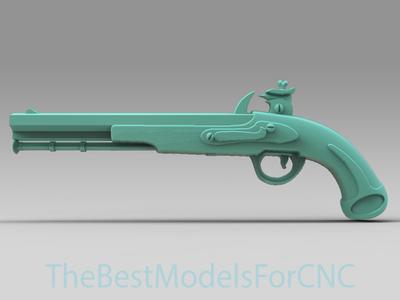 3D Model STL File for CNC Router Laser & 3D Printer Pirate Gun