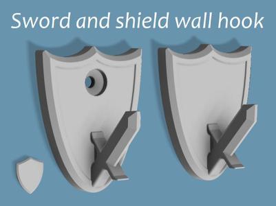 Sword and shield wall hook