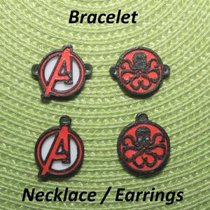 4 Marvel #1 Necklaces, Bracelets, Earrings, Jewelry