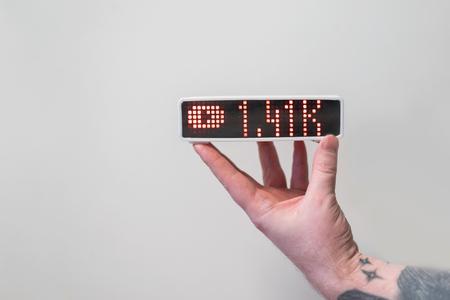 Subscribers counter for Youtube, Instagram with wather and clock.