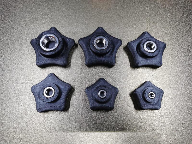 Star grips  M5-> M16 nuts / Sterngriff von M5 -> M16 Mutter