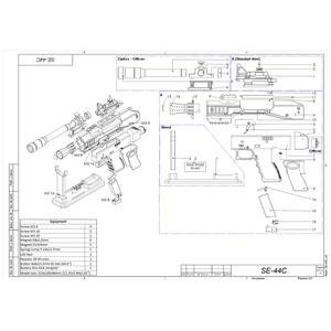 SE-44C Blaster - Star Wars - Printable 3d model - STL + CAD bundle - Commercial Use