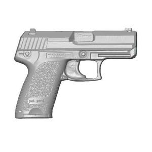 H&K HK USP Compact 9mm BLUEGUN PISTOL REAL SIZE SCAN