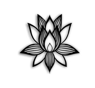 Minimalist Geometric Lotus Flower Painting