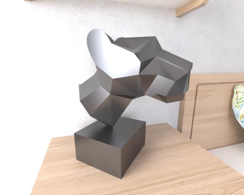 Lion's Female Head Lowpoly