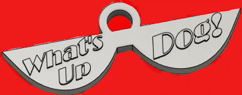 The What's Up Dog Sunglasses Dog Tag