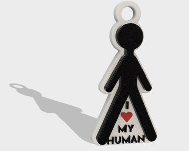 I love my human - dog tag