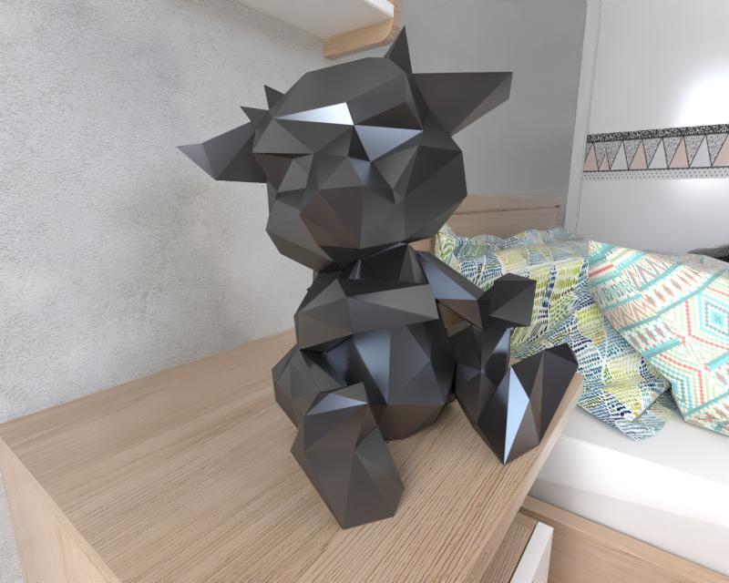 Dragon Seated Lowpoly