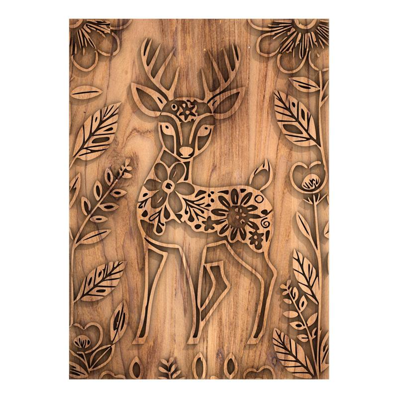 Cute floral deer home decor wall art no.1
