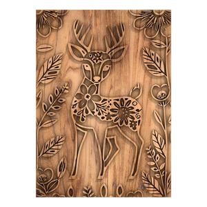 Cute floral deer home decor wall art no.1