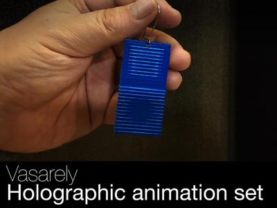 Set of earrings with holographic animation