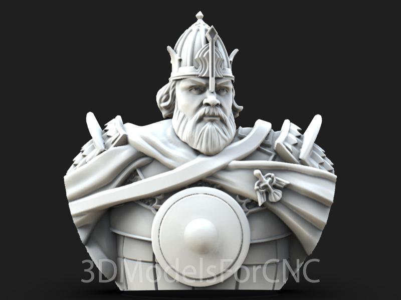 3D Model STL File for CNC Router Laser & 3D Printer Bogatyr Warrior