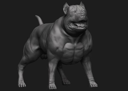 American Bully bust Dog 3D print model
