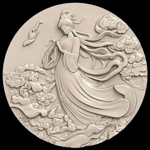 3D Model STL File for CNC Router/Laser & 3D Printer A Huli Jing (nine-tailed Fox) Disguised as an Imperial Courtesan 1