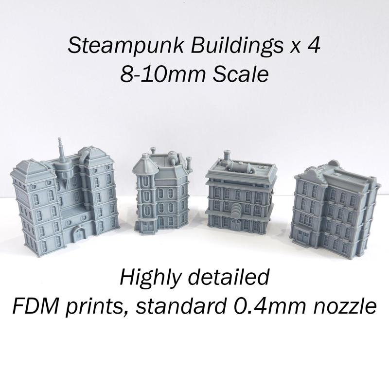 Steampunk Buildings - Set 1 - 8-10mm Scale