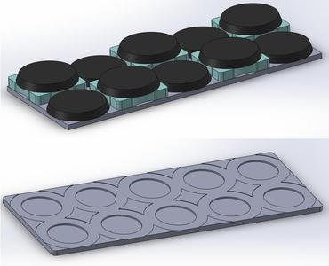 32mm round to 30mm square wargaming movement tray base convertor