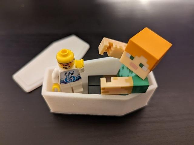 Plain traditional coffin with lid