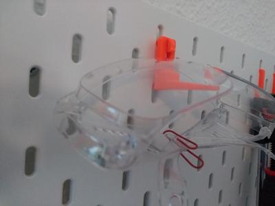 Ikea Skadis protective glasses holder - long version