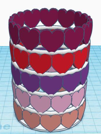 Heart pencil holder v2