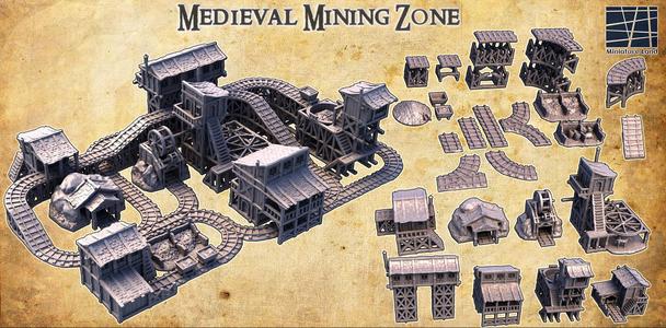 Medieval Mining Zone 28 mm Tabletop Terrain