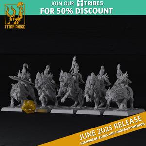 Lion Cavalry - Highborne Elves and Undead Dominion - Titan Forge Miniatures June 2025