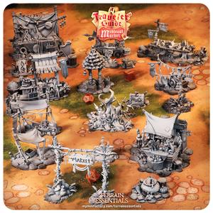 Medieval Market Terrain Set (Pre-Supported)