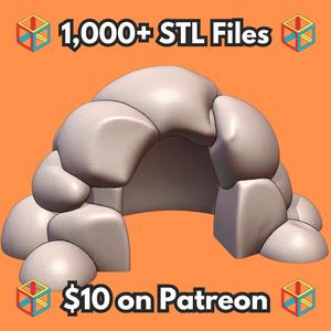 Natural Rock Formation Pet Hide for Terrariums and Reptile Habitats MineeForm FDM 3D Print STL File