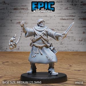 Medieval Cleric Monk Knife / Humanoid Priest / Heavenly High Guardian / Magical Warrior / Holy Soldier / Divine Magic Healer / Mysterious Encounter
