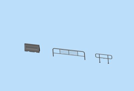 3 digital models of urban fences and enclosures