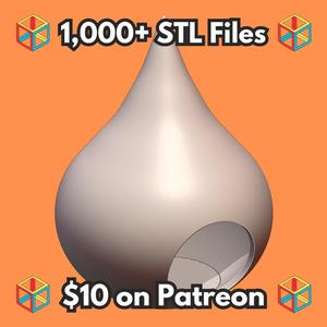 Minimalist Teardrop Shaped Fairy Hide for Small Pets like Reptiles and Hamsters MineeForm FDM 3D Print STL File