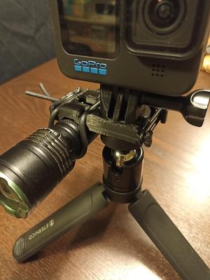 Action cam flashlight, headlamp holder
