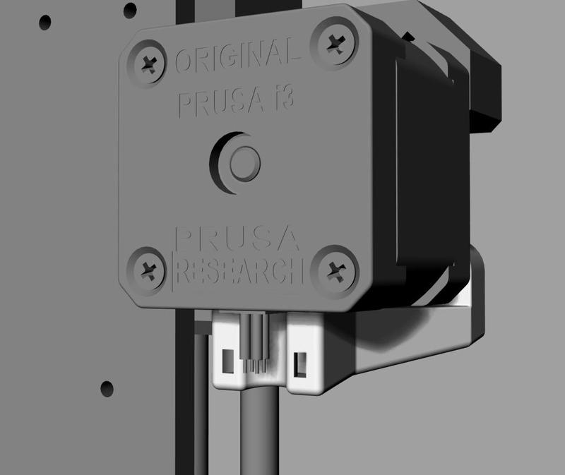 Prusa X-axis motor cable strain relief