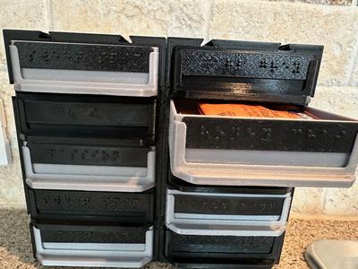 Braille Tea Bag Cabinet and Drawers