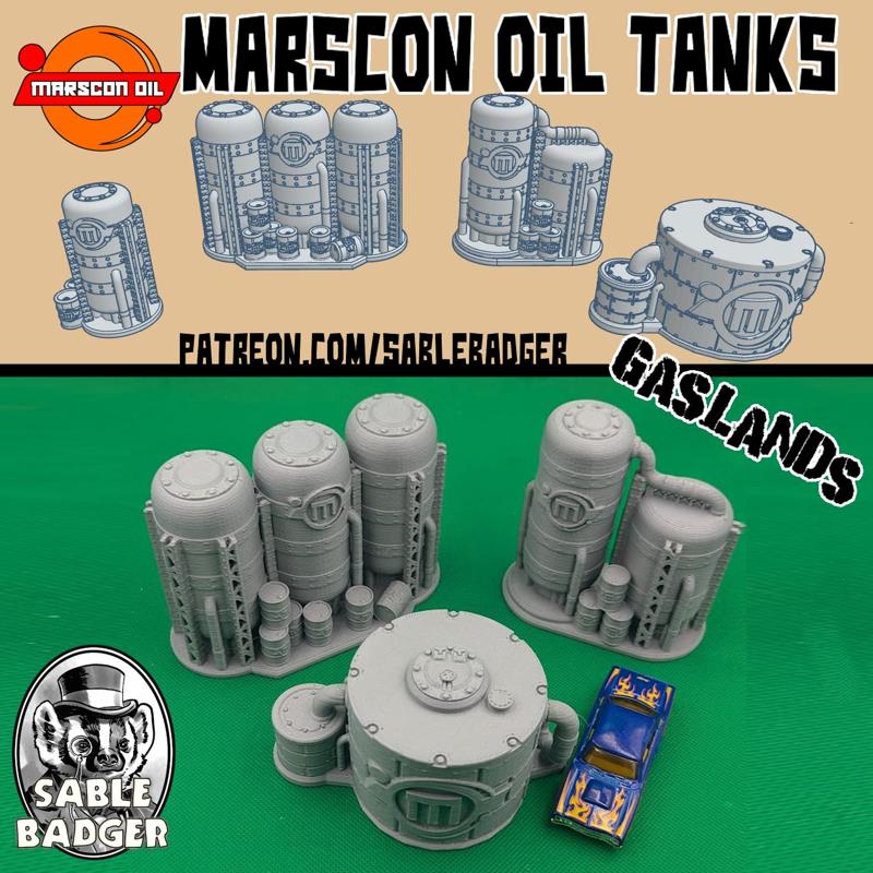 Gaslands - Oil Tanks Terrain - Marscaon Oil Refinery