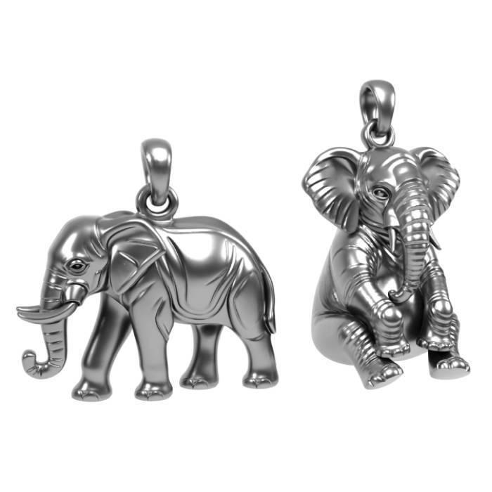 Elephants pendant