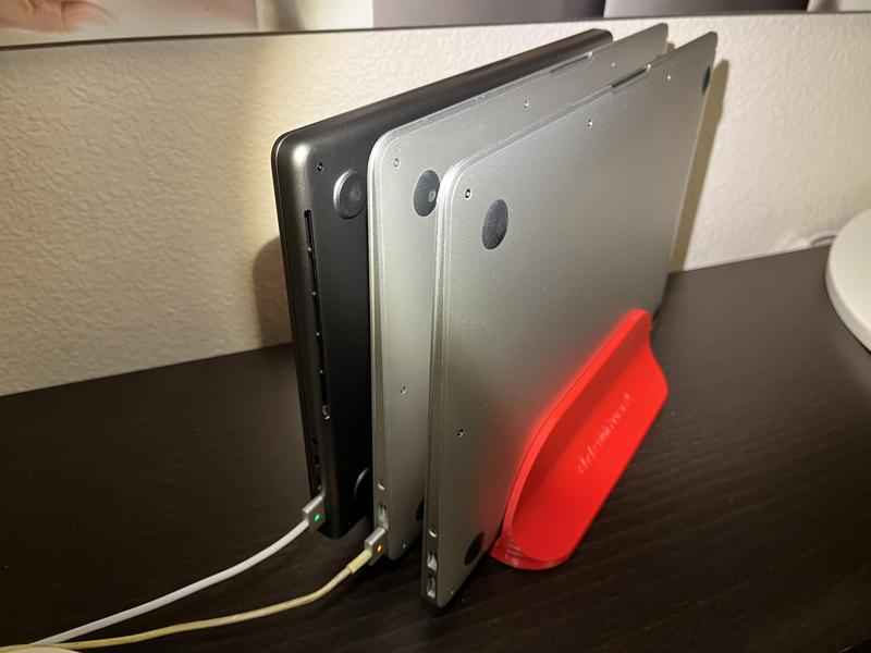 Vertical charging station for our laptops
