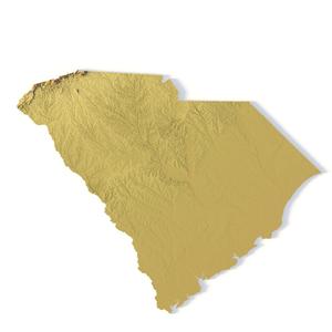 South Carolina Topographic Map – 3D Model for 3D Printing & CNC Carving