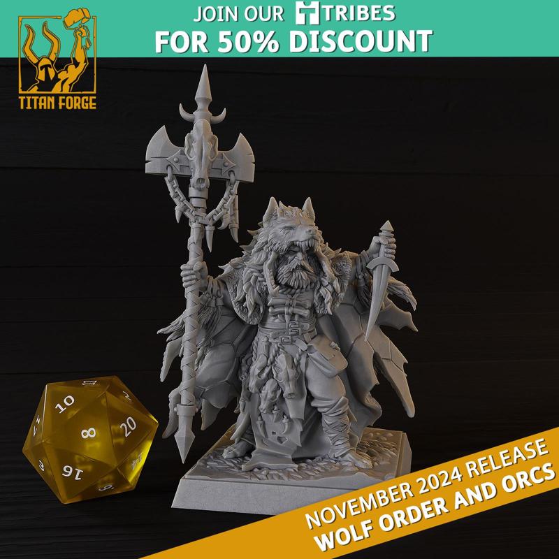 Priest - Wolf Order and Orcs - Titan Forge Miniatures November 2024