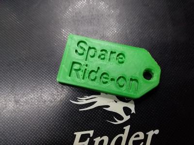Key Tag Spare Ride-on
