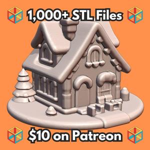 Cozy Snow-Covered Christmas Cottage for Holiday Decor MineeForm FDM 3D Print STL File