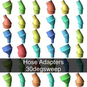 30° tapered elbow vacuum hose adapters for all common sizes