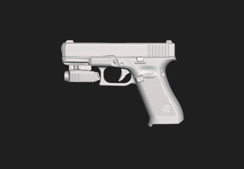 Glock 19 X PowerTac Mark Mini Real Size Scan 3D Gun Mold