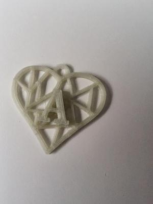 Heart keychain with letters all of the alphabet.