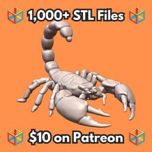 28mm Sci-Fi Giant Grotesque Scorpion Abomination MineeForm FDM 3D Print STL File
