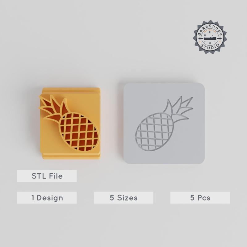 Garden Fresh Pineapple Stamp Tile, 5 Motif Sizes for Clay, Cookie & Fondant Crafting PRODUCT_1787