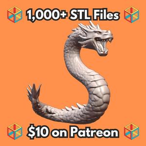 28mm DND Fantasy Miniature Reptilian Mythical Serpent Design MineeForm FDM 3D Print STL File
